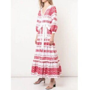 Alexis Wylla Embroidered Linen Blend Boho Maxi Dress